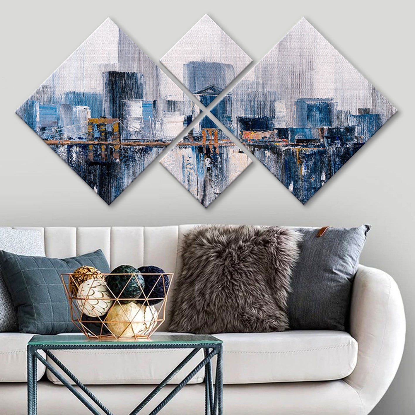 Conjunto Decorativo MDF Multicolor 4 Peças - Impressão UV Premium para Parede