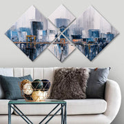 Conjunto Decorativo MDF Multicolor 4 Peças - Impressão UV Premium para Parede