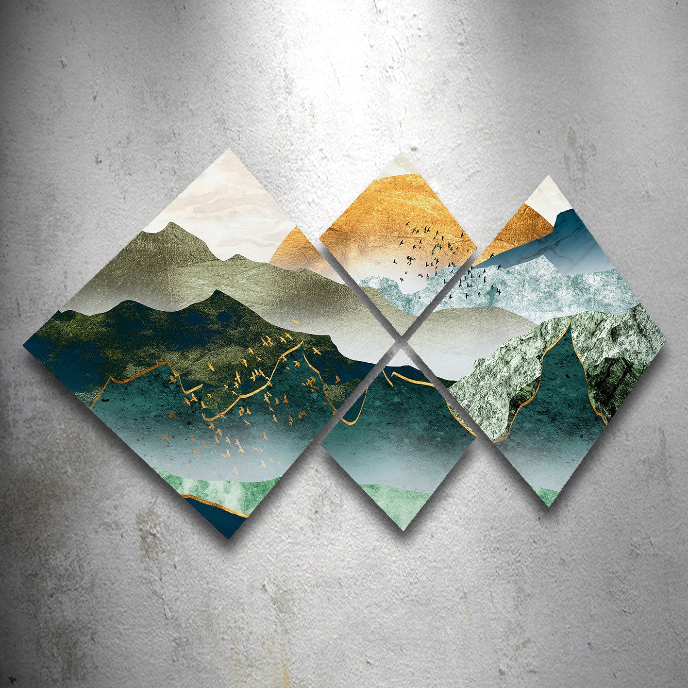 Conjunto Decorativo MDF Multicolor 4 Peças - Impressão UV Premium para Parede