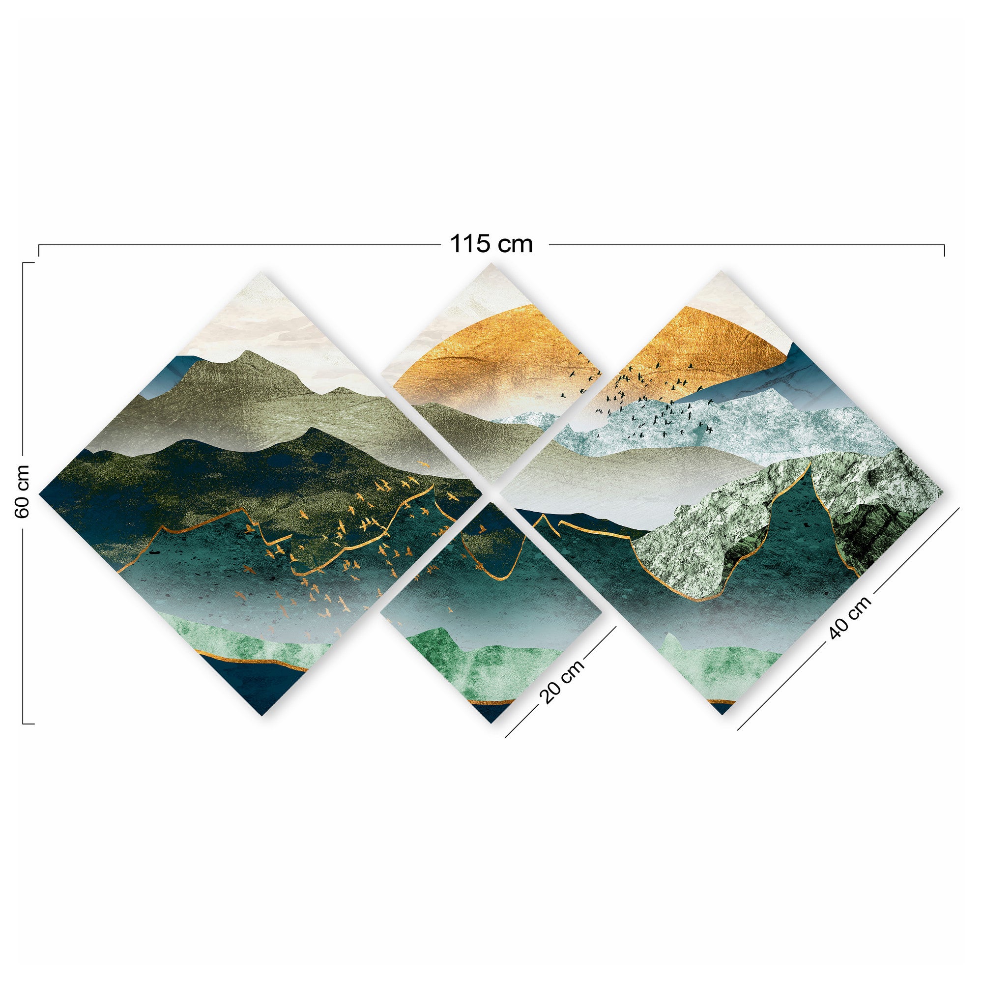 Conjunto Decorativo MDF Multicolor 4 Peças - Impressão UV Premium para Parede