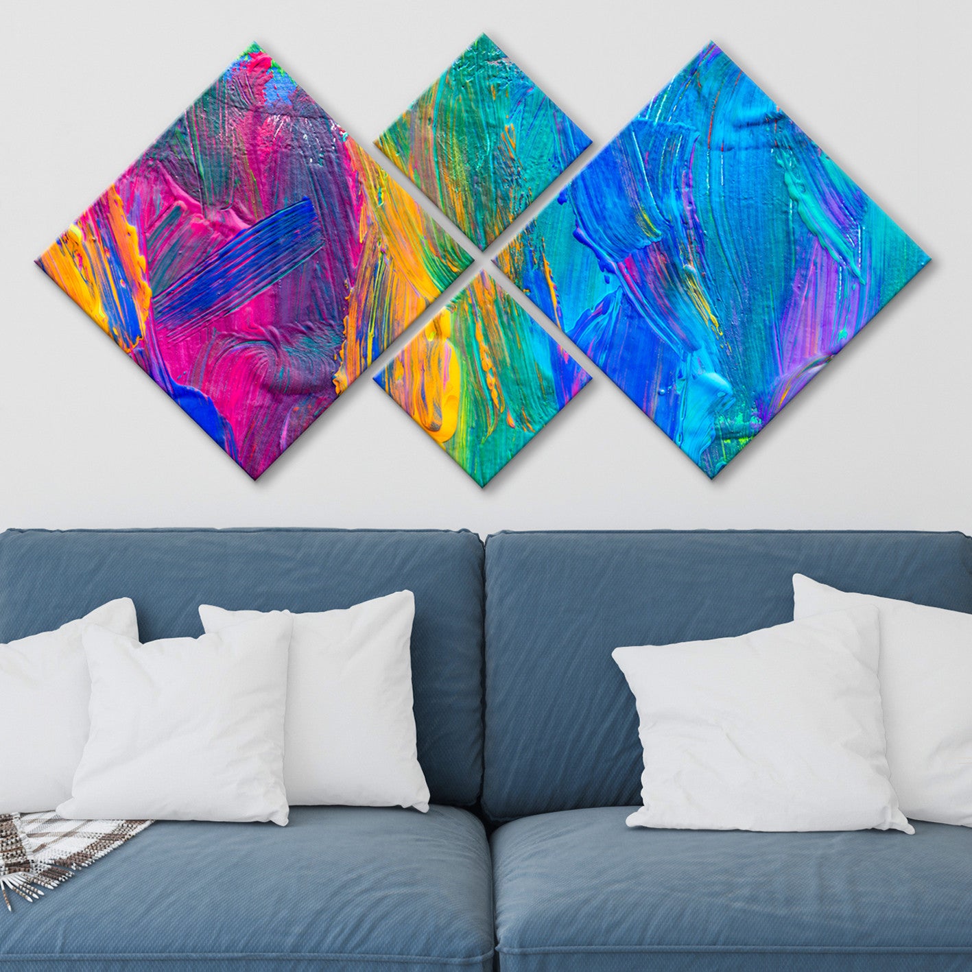 Conjunto Decorativo MDF Multicolor 4 Peças - Impressão UV Premium para Parede