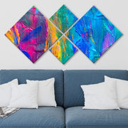 Conjunto Decorativo MDF Multicolor 4 Peças - Impressão UV Premium para Parede