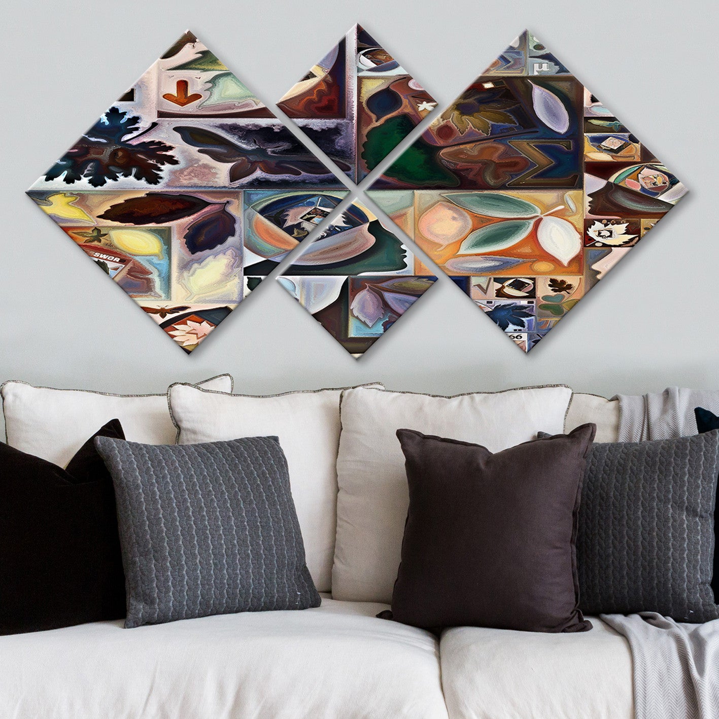 Conjunto Decorativo MDF Multicolor 4 Peças - Impressão UV Premium para Parede