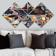 Conjunto Decorativo MDF Multicolor 4 Peças - Impressão UV Premium para Parede