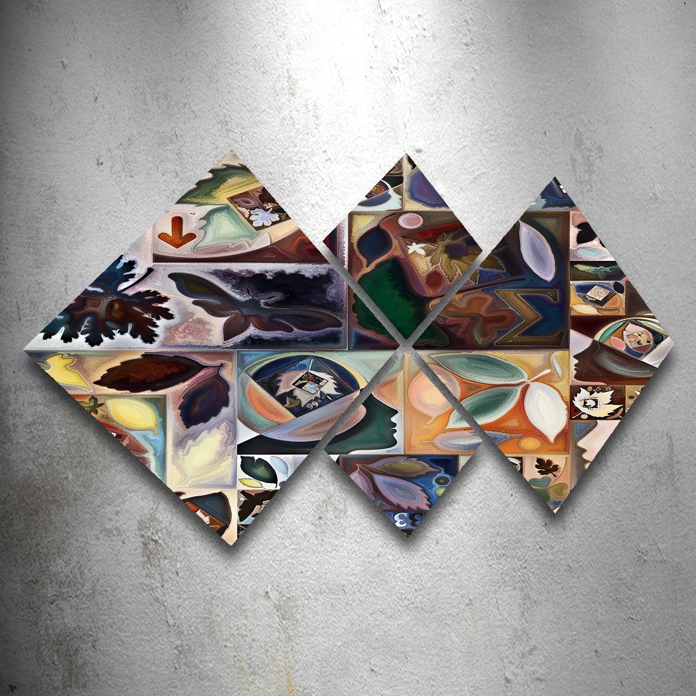 Conjunto Decorativo MDF Multicolor 4 Peças - Impressão UV Premium para Parede