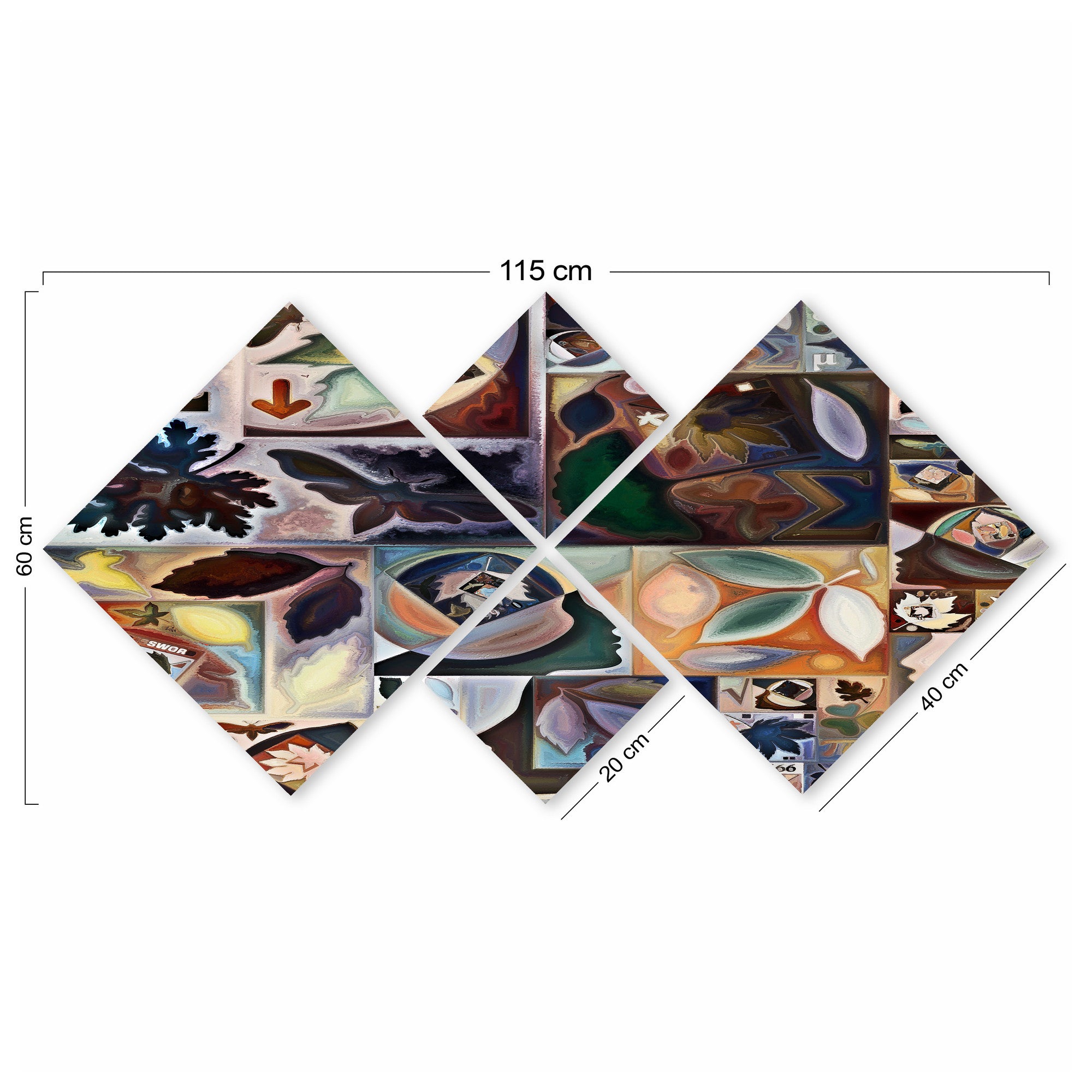 Conjunto Decorativo MDF Multicolor 4 Peças - Impressão UV Premium para Parede