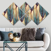 Conjunto Decorativo MDF Multicolor 4 Peças - Impressão UV Premium para Parede