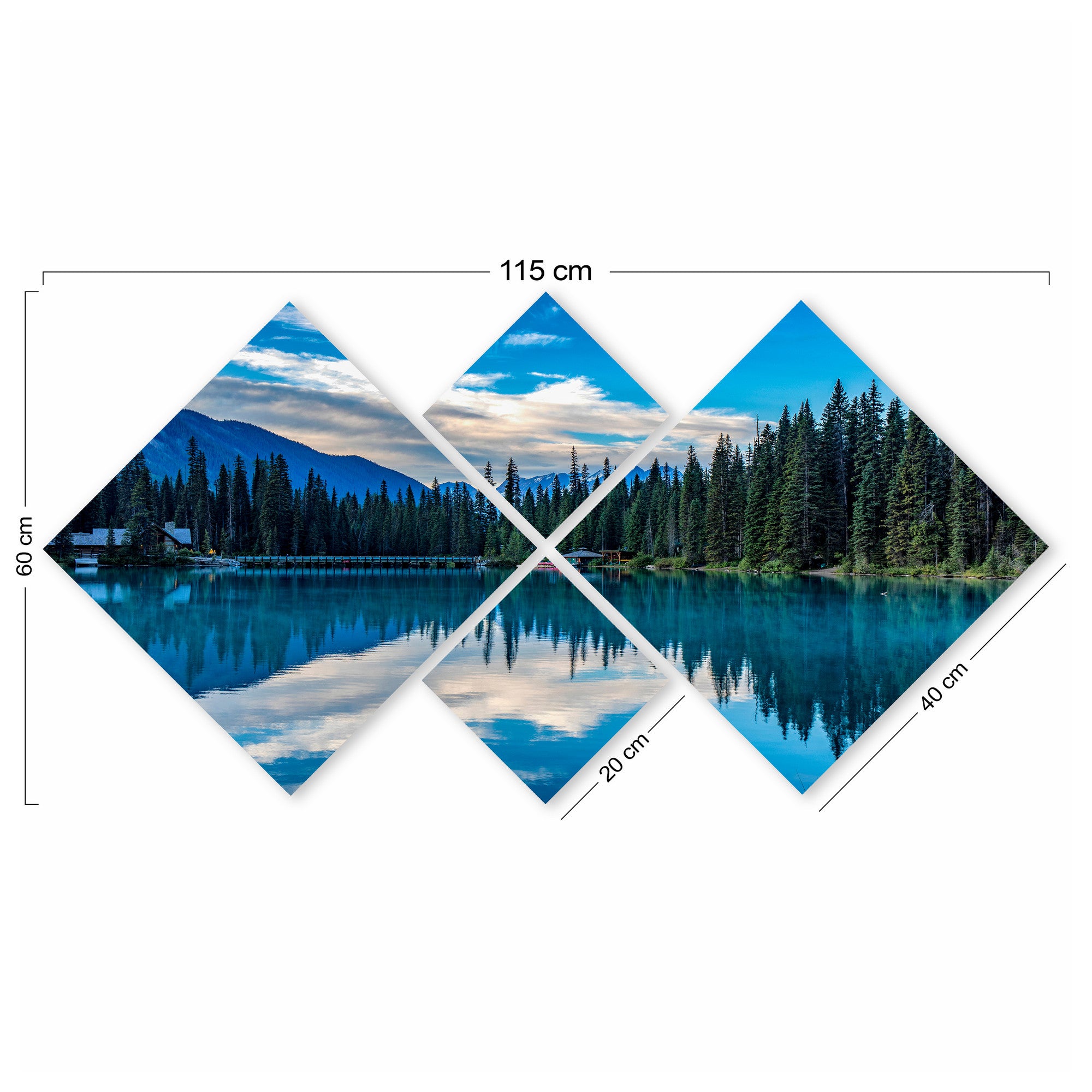 Conjunto Decorativo MDF Multicolor 4 Peças - Impressão UV Premium para Parede