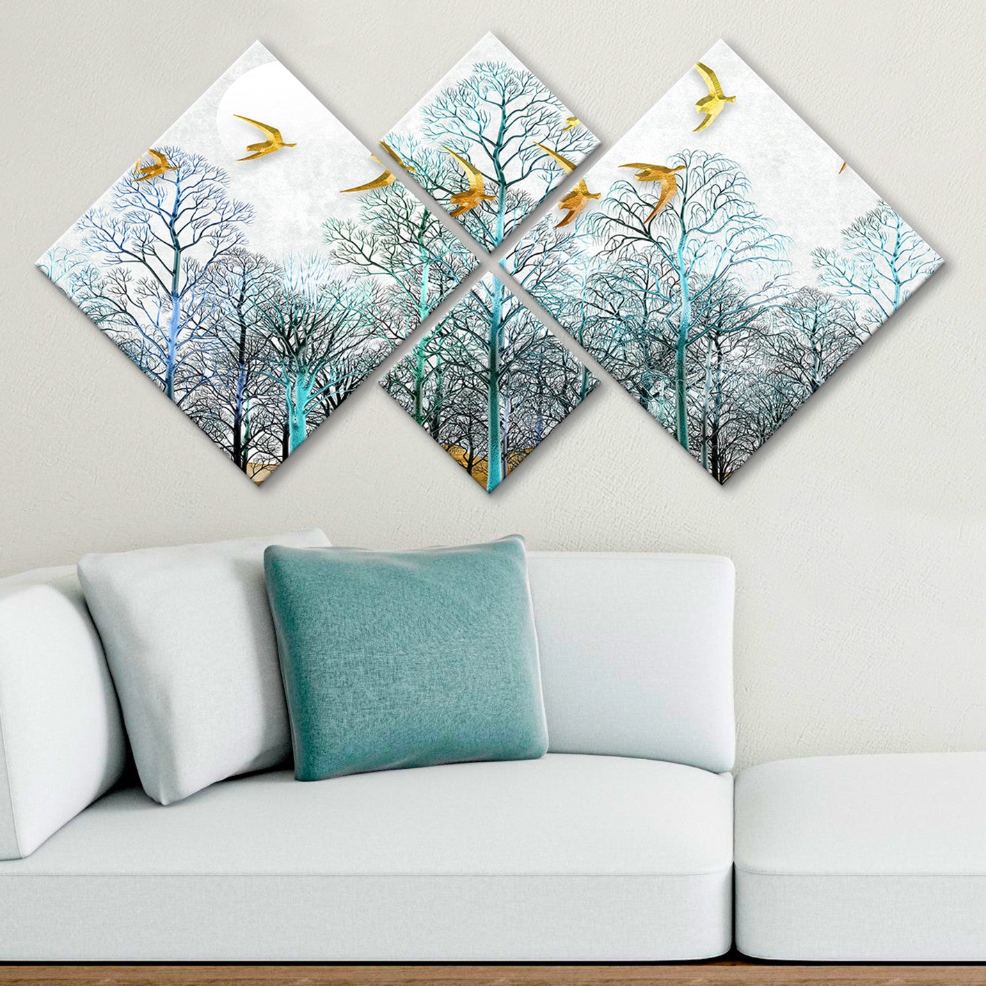 Conjunto Decorativo MDF Multicolor 4 Peças - Impressão UV Premium para Parede