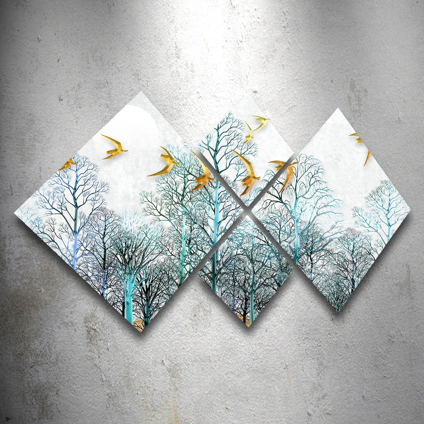 Conjunto Decorativo MDF Multicolor 4 Peças - Impressão UV Premium para Parede