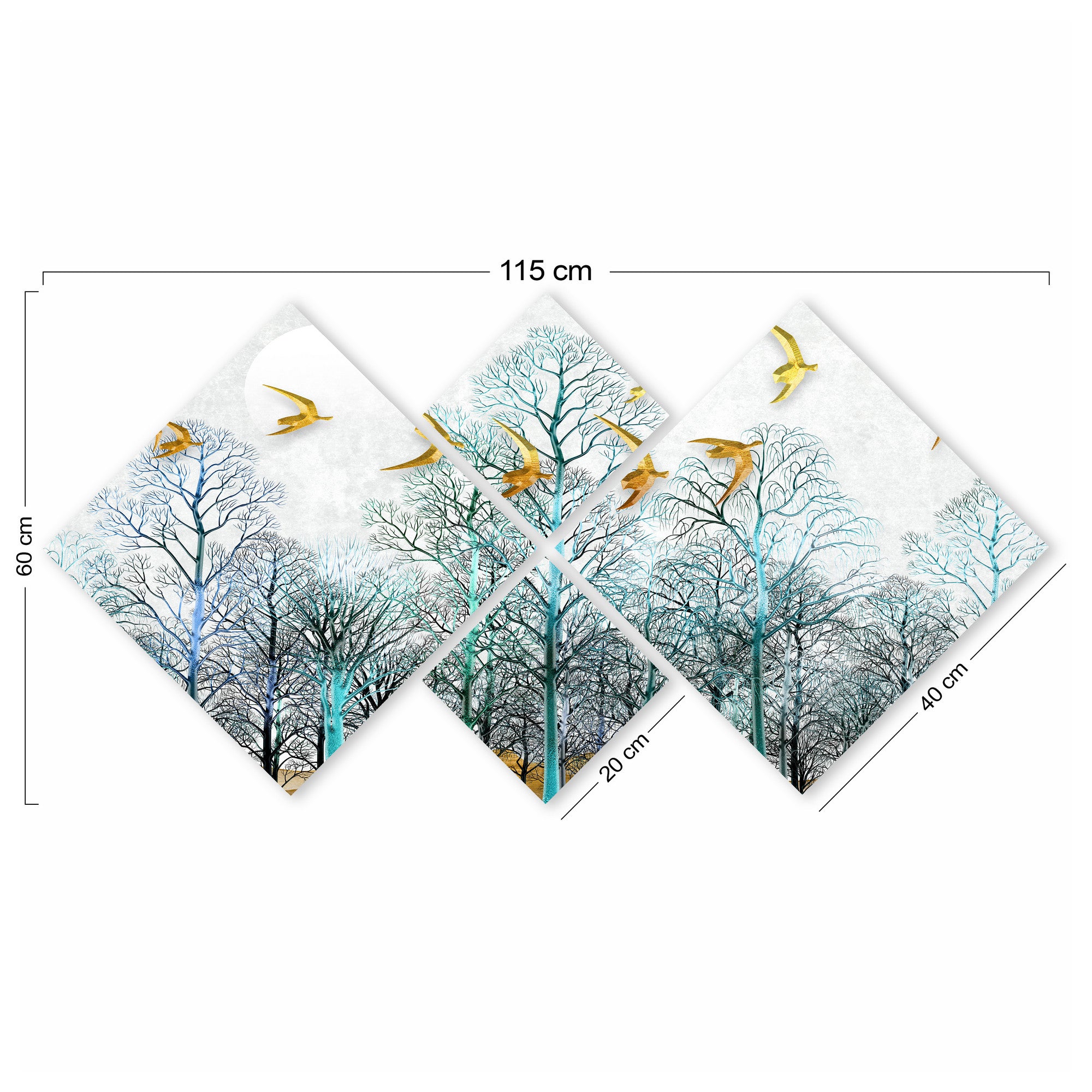 Conjunto Decorativo MDF Multicolor 4 Peças - Impressão UV Premium para Parede