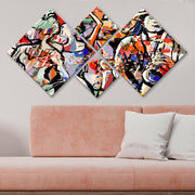 Conjunto Decorativo MDF Multicolor 4 Peças - Impressão UV Premium para Parede