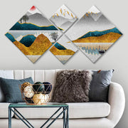 Conjunto Decorativo MDF Multicolor 4 Peças - Impressão UV Premium para Parede