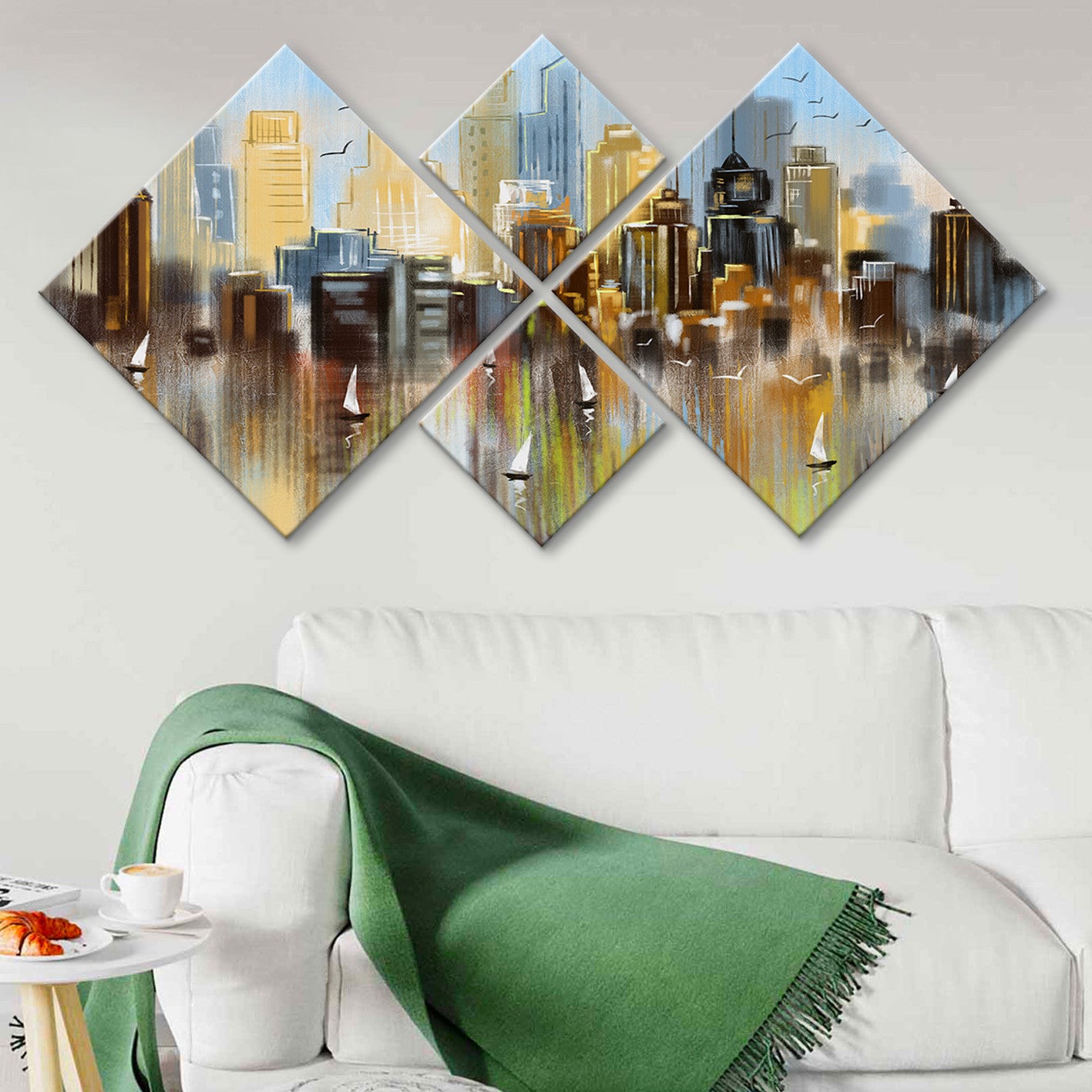 Conjunto Decorativo MDF Multicolor 4 Peças - Impressão UV Premium para Parede