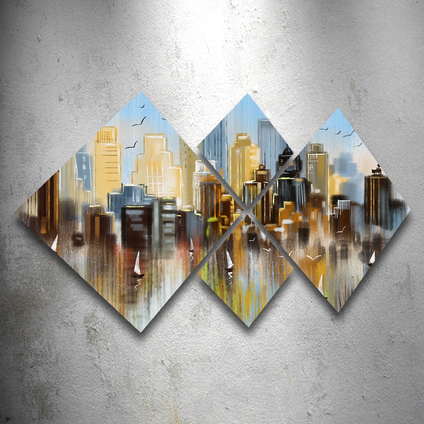 Conjunto Decorativo MDF Multicolor 4 Peças - Impressão UV Premium para Parede