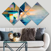 Conjunto Decorativo MDF Multicolor 4 Peças - Impressão UV Premium para Parede