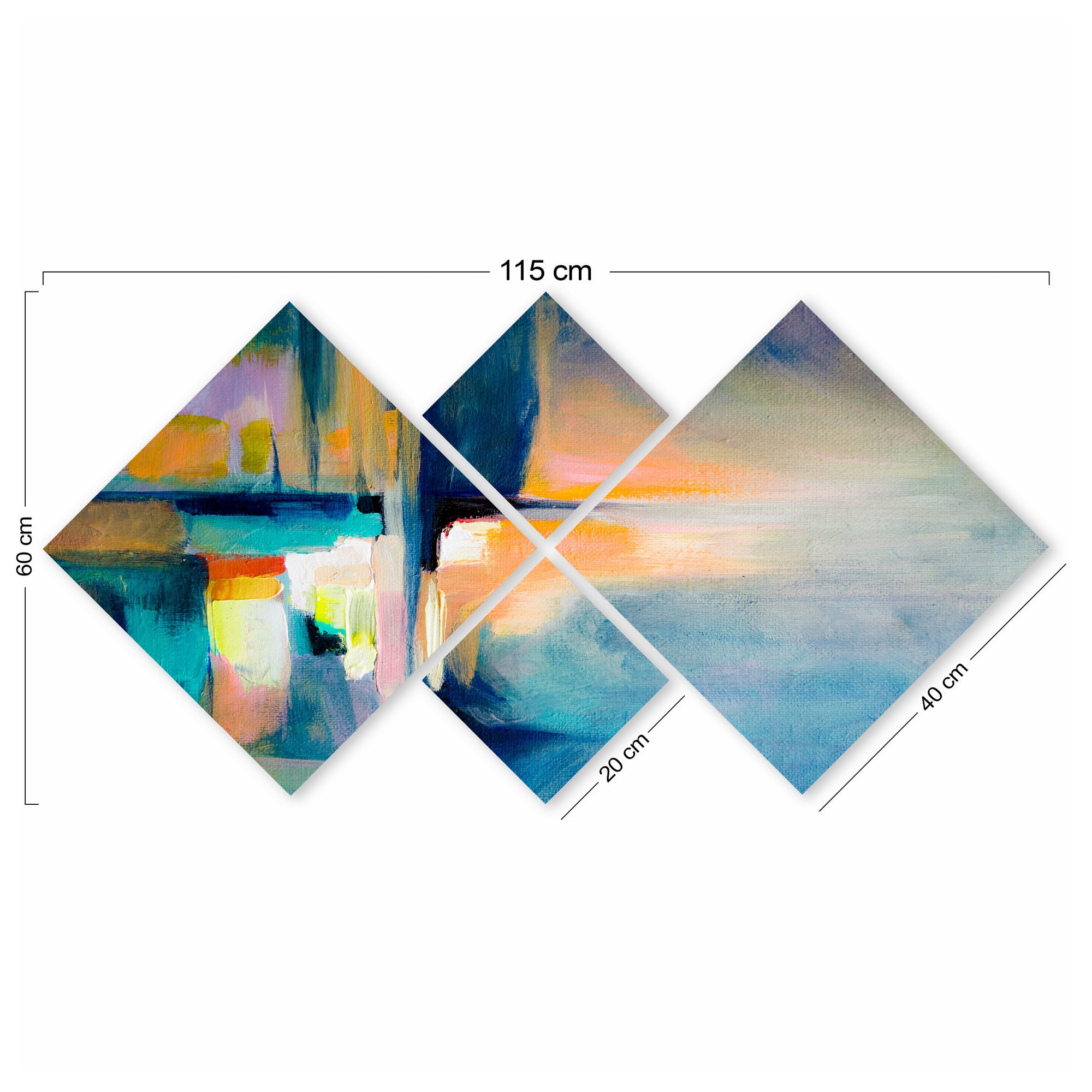 Conjunto Decorativo MDF Multicolor 4 Peças - Impressão UV Premium para Parede