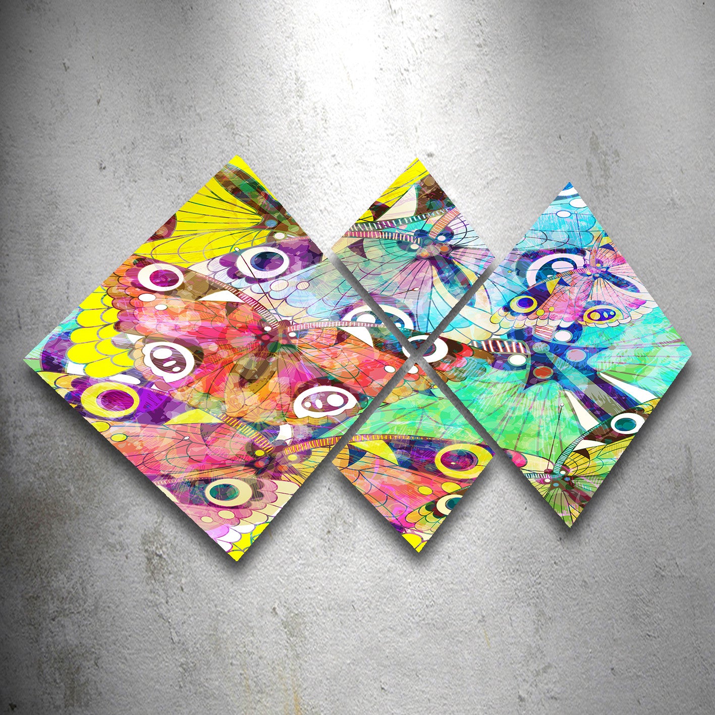 Conjunto Decorativo MDF Multicolor 4 Peças - Impressão UV Premium para Parede