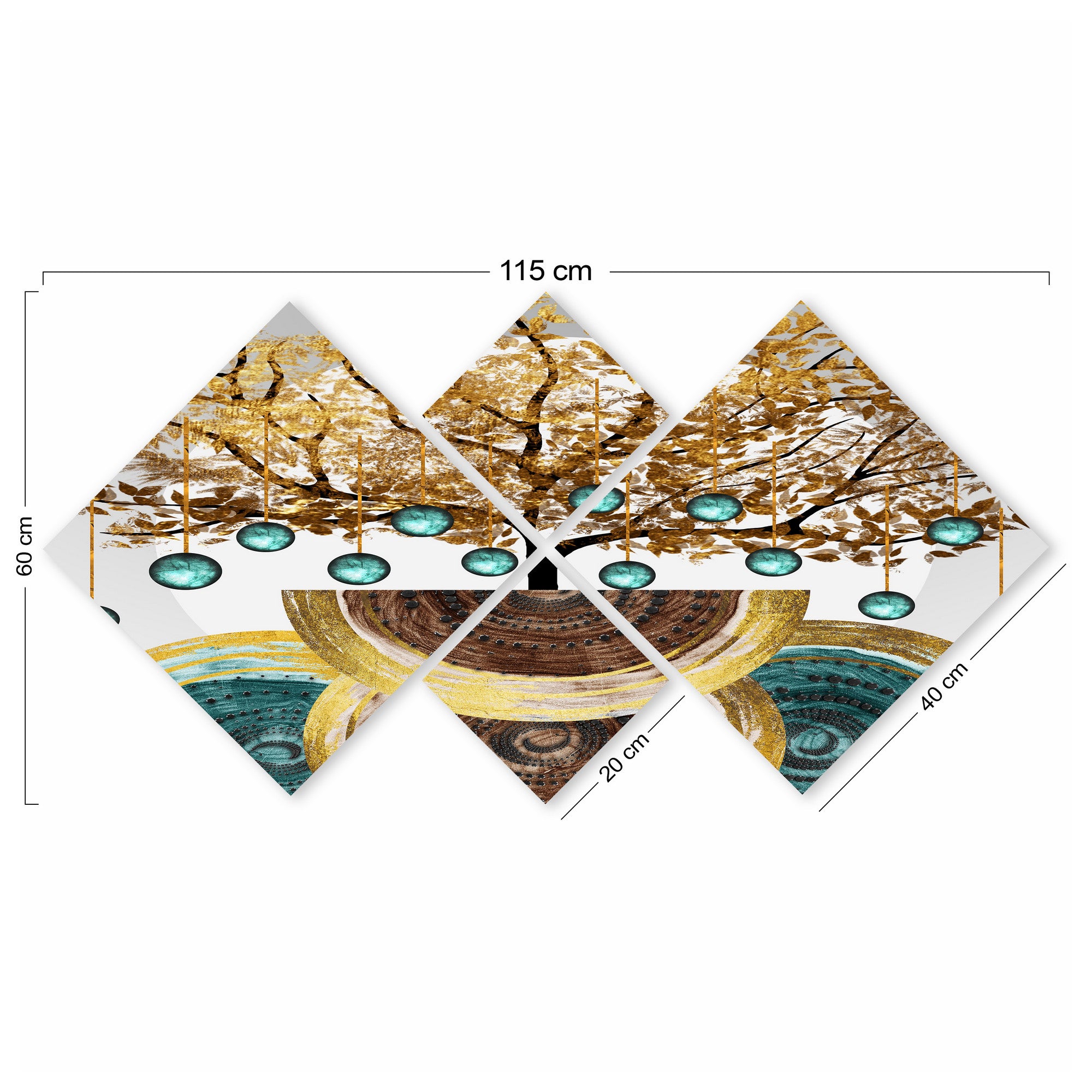 Conjunto Decorativo MDF Multicolor 4 Peças - Impressão UV Premium para Parede