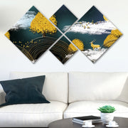 Conjunto Decorativo MDF Multicolor 4 Peças - Impressão UV Premium para Parede