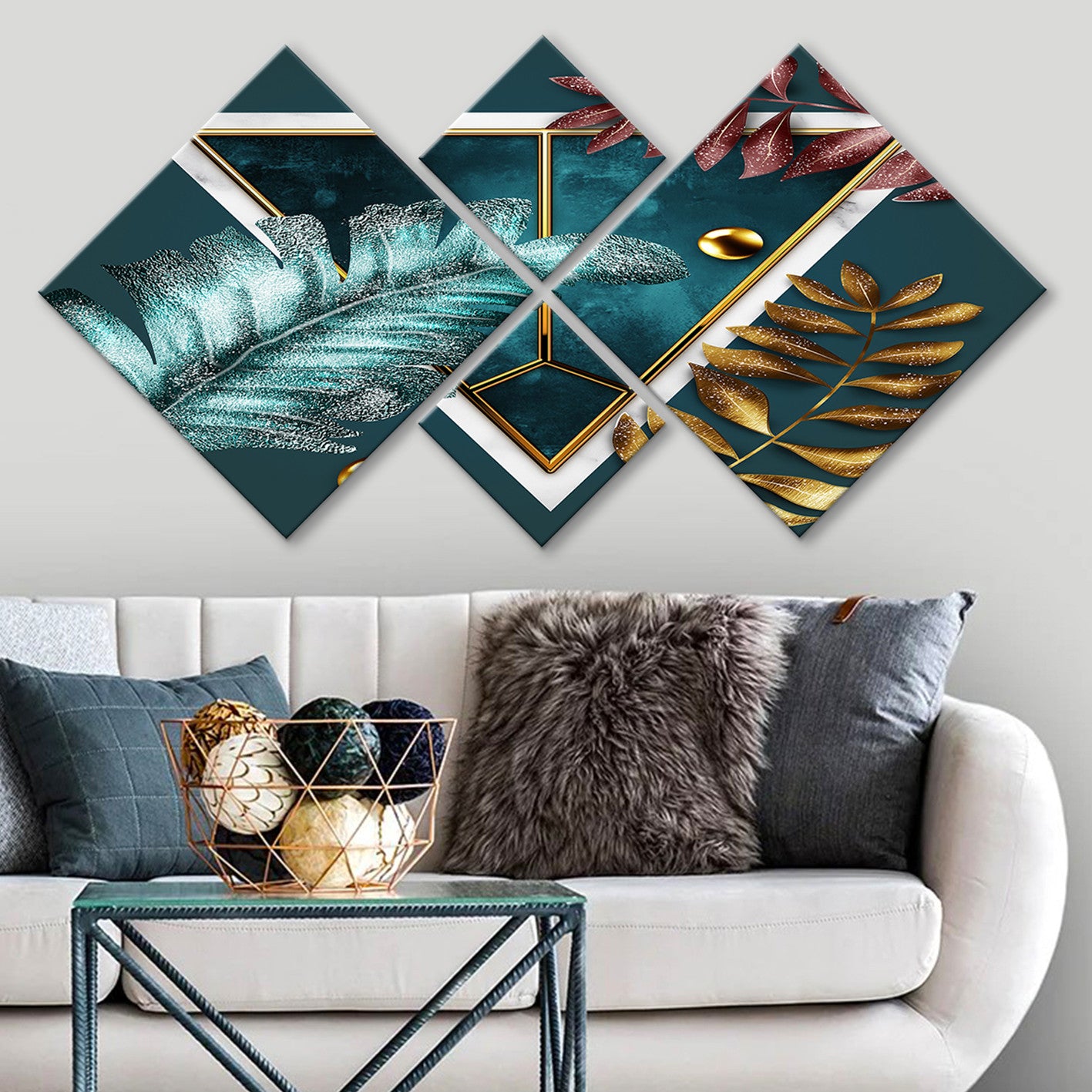 Conjunto Decorativo MDF Multicolor 4 Peças - Impressão UV Premium para Parede