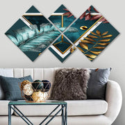 Conjunto Decorativo MDF Multicolor 4 Peças - Impressão UV Premium para Parede