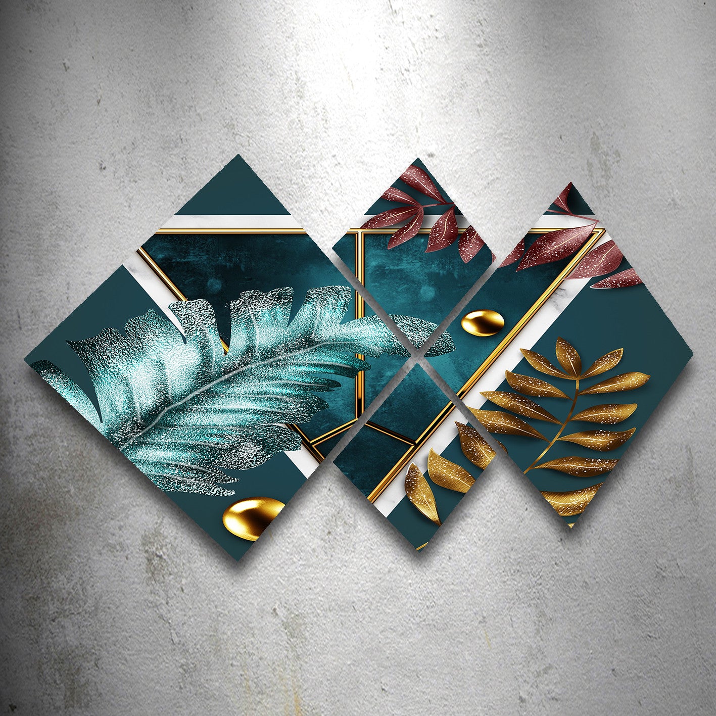 Conjunto Decorativo MDF Multicolor 4 Peças - Impressão UV Premium para Parede