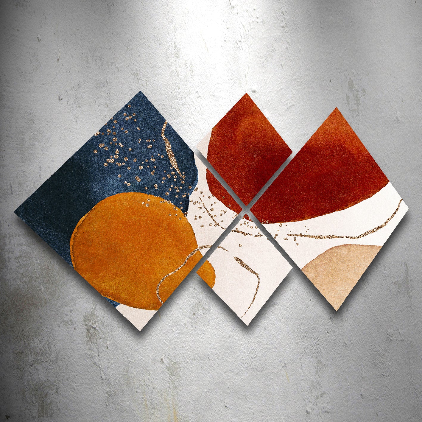 Conjunto Decorativo MDF Multicolor 4 Peças - Impressão UV Premium para Parede