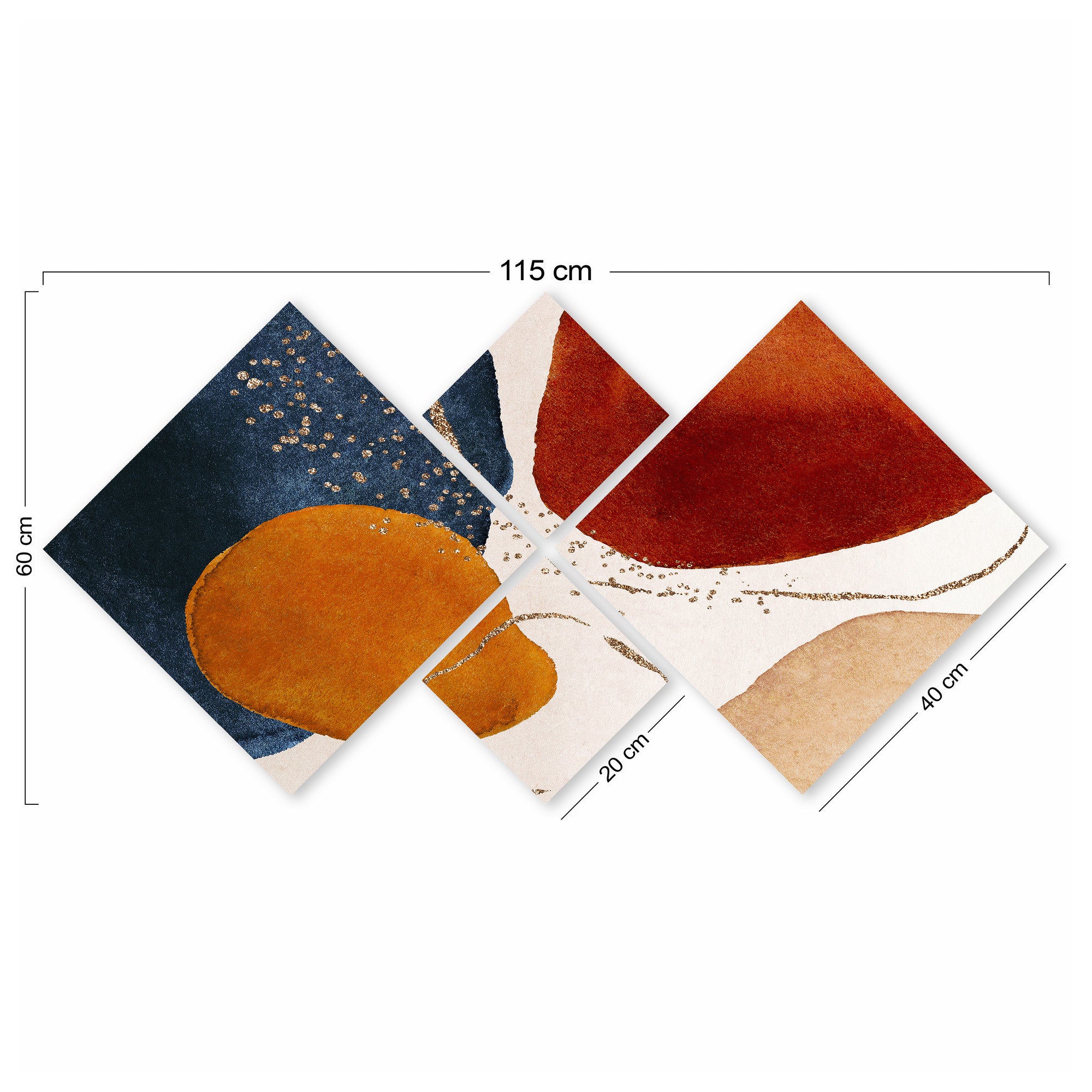 Conjunto Decorativo MDF Multicolor 4 Peças - Impressão UV Premium para Parede