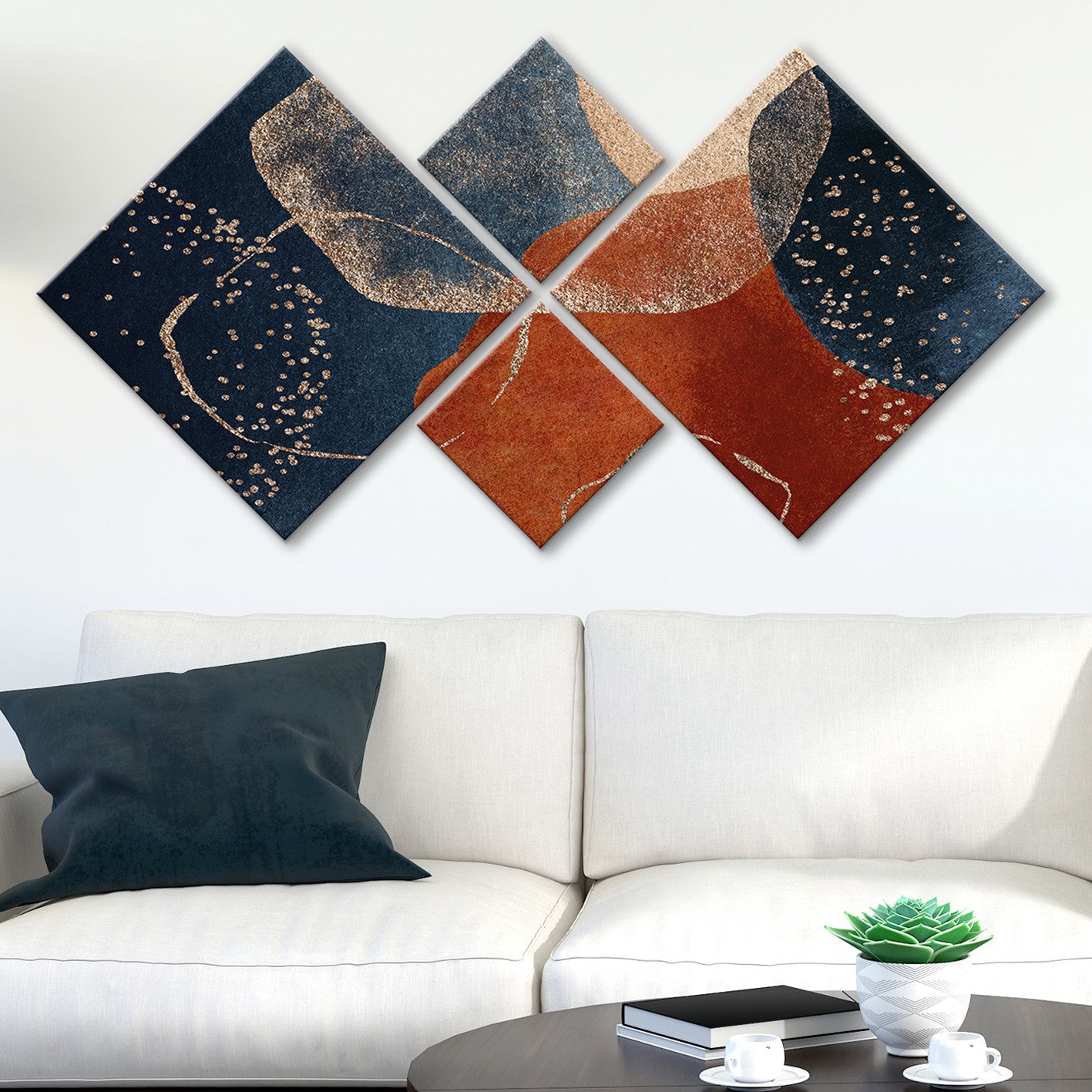 Conjunto Decorativo MDF Multicolor 4 Peças - Impressão UV Premium para Parede