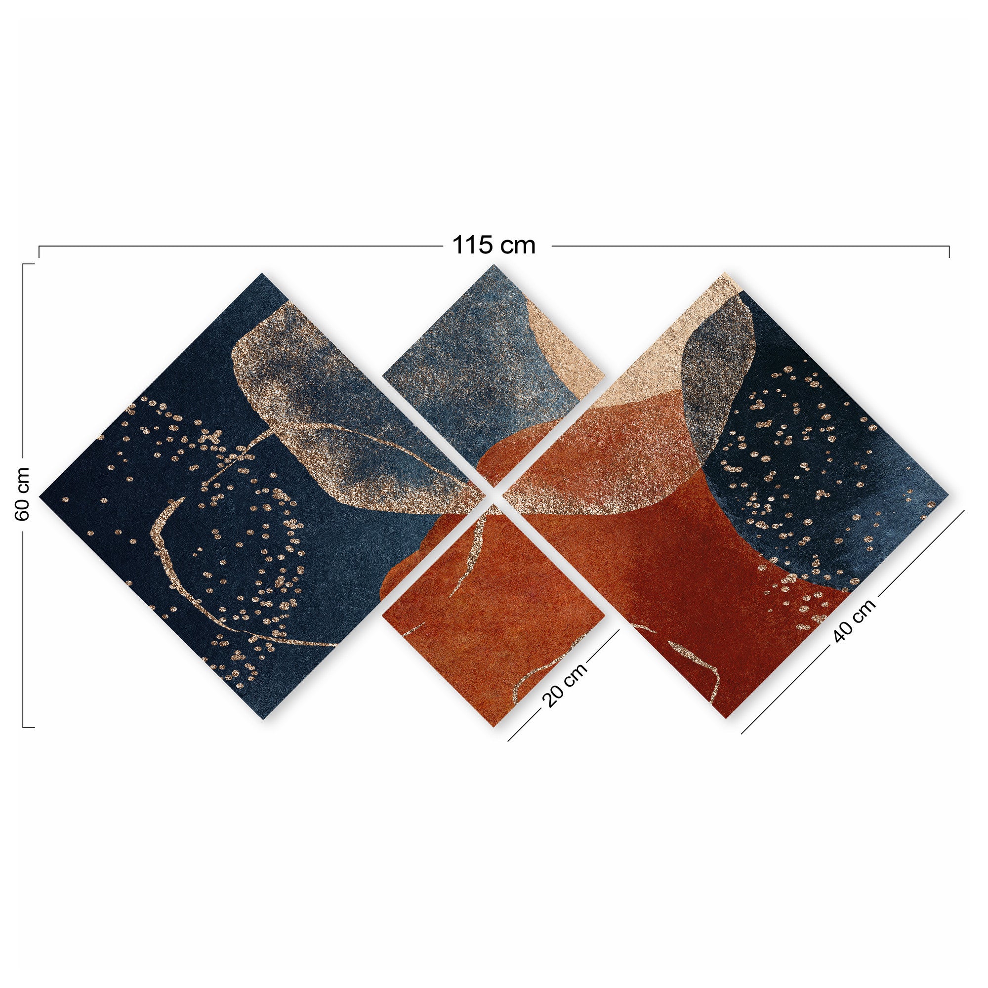 Conjunto Decorativo MDF Multicolor 4 Peças - Impressão UV Premium para Parede