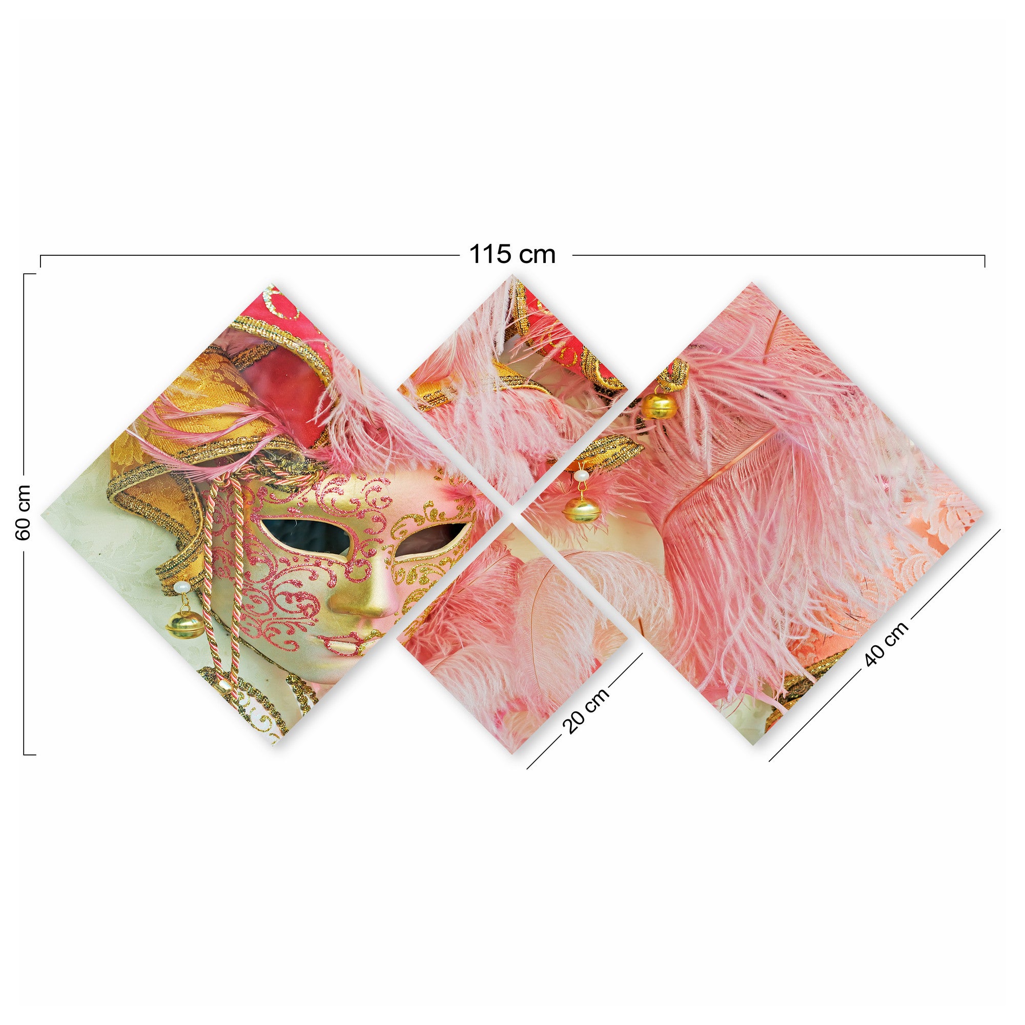 Conjunto Decorativo MDF Multicolor 4 Peças - Impressão UV Premium para Parede