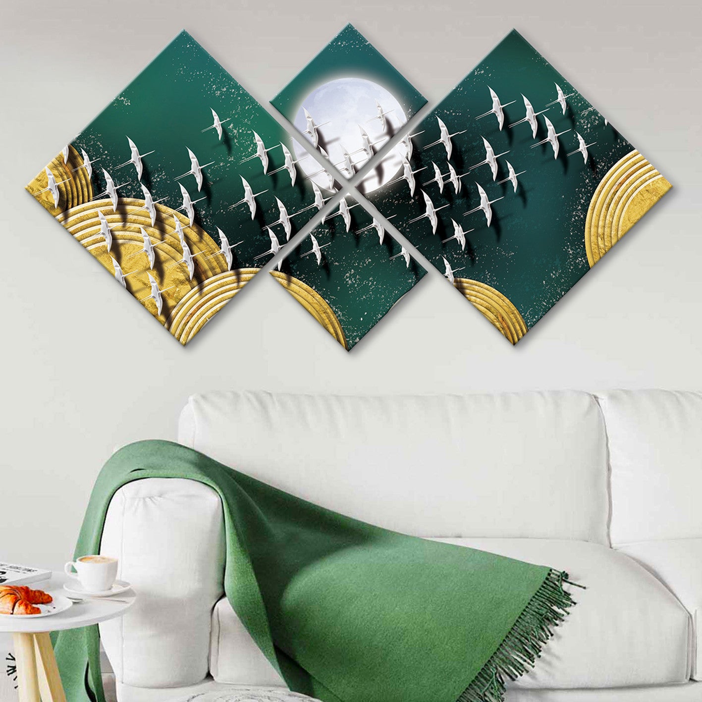 Conjunto Decorativo MDF Multicolor 4 Peças - Impressão UV Premium para Parede