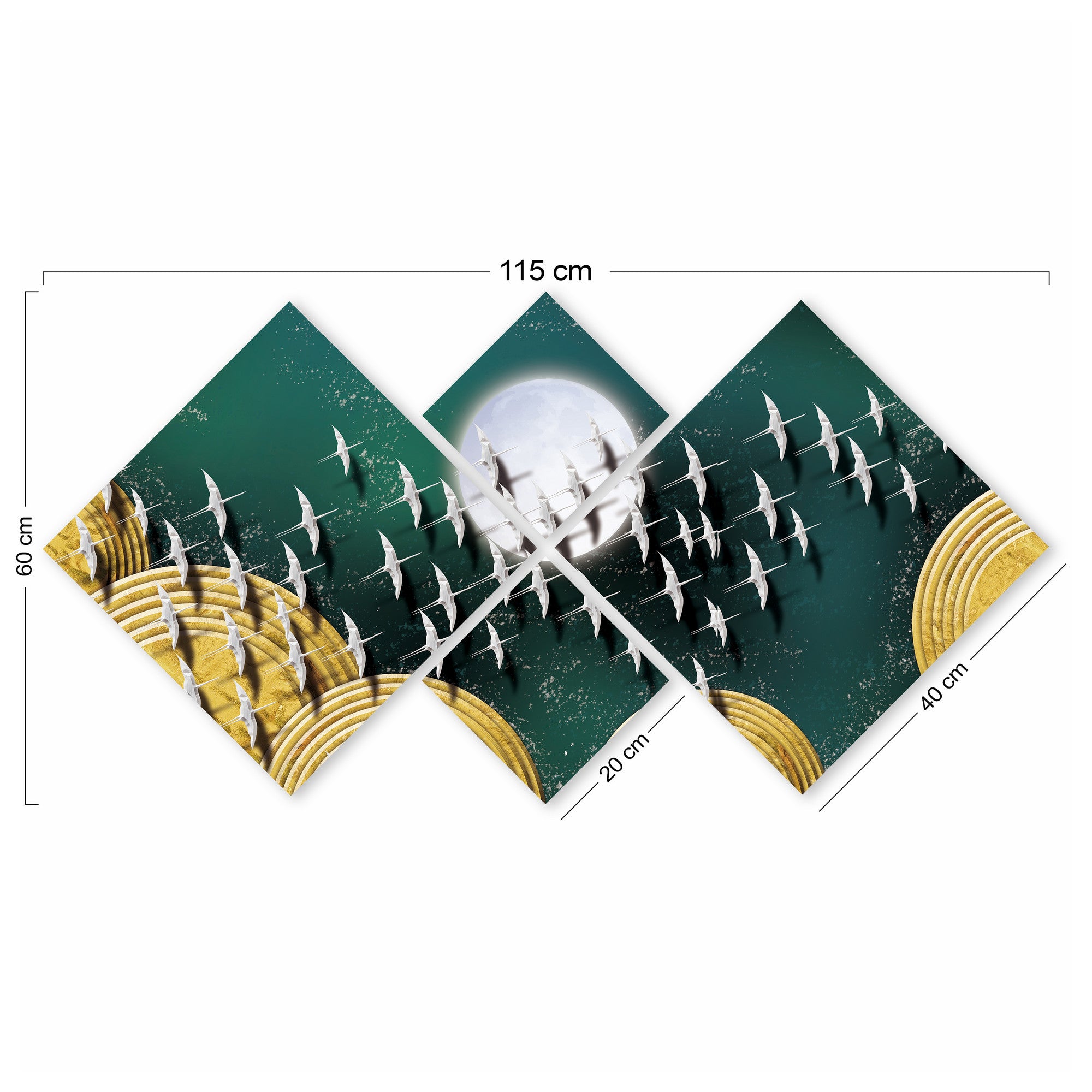 Conjunto Decorativo MDF Multicolor 4 Peças - Impressão UV Premium para Parede