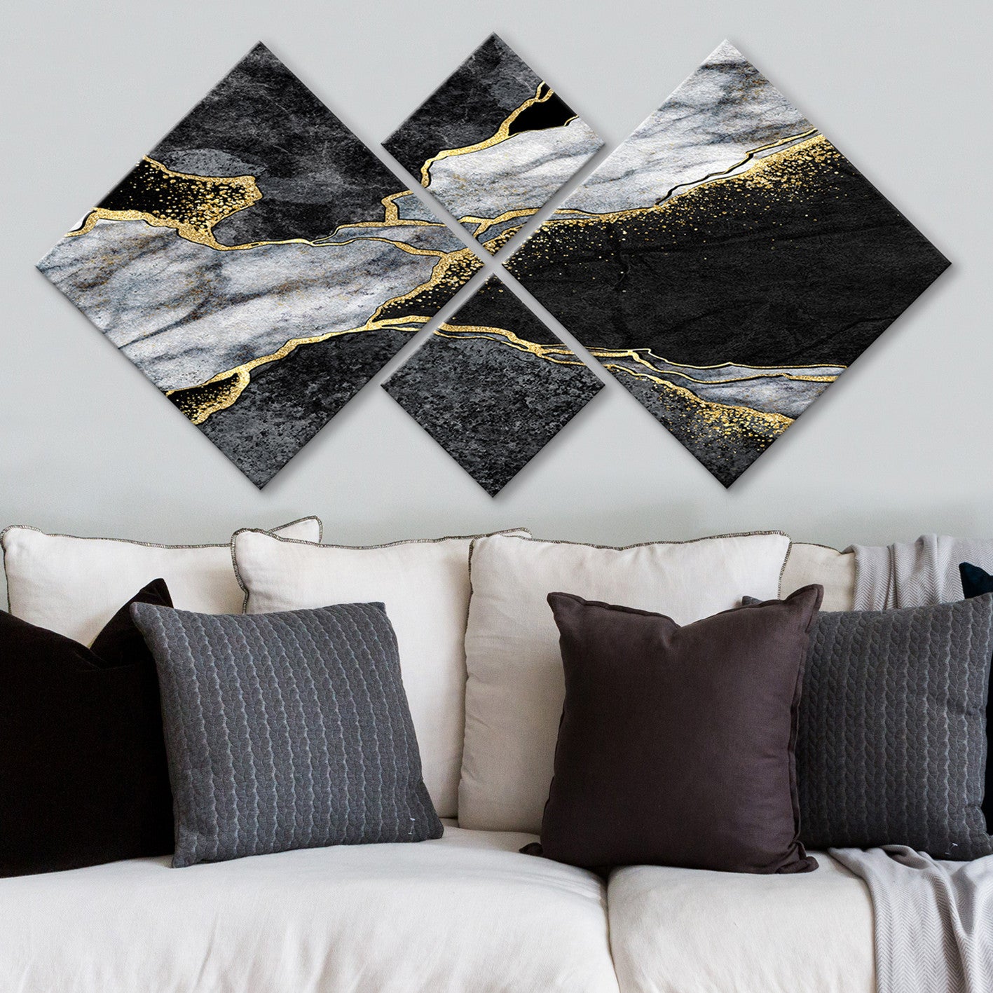 Conjunto Decorativo MDF Multicolor 4 Peças - Impressão UV Premium para Parede