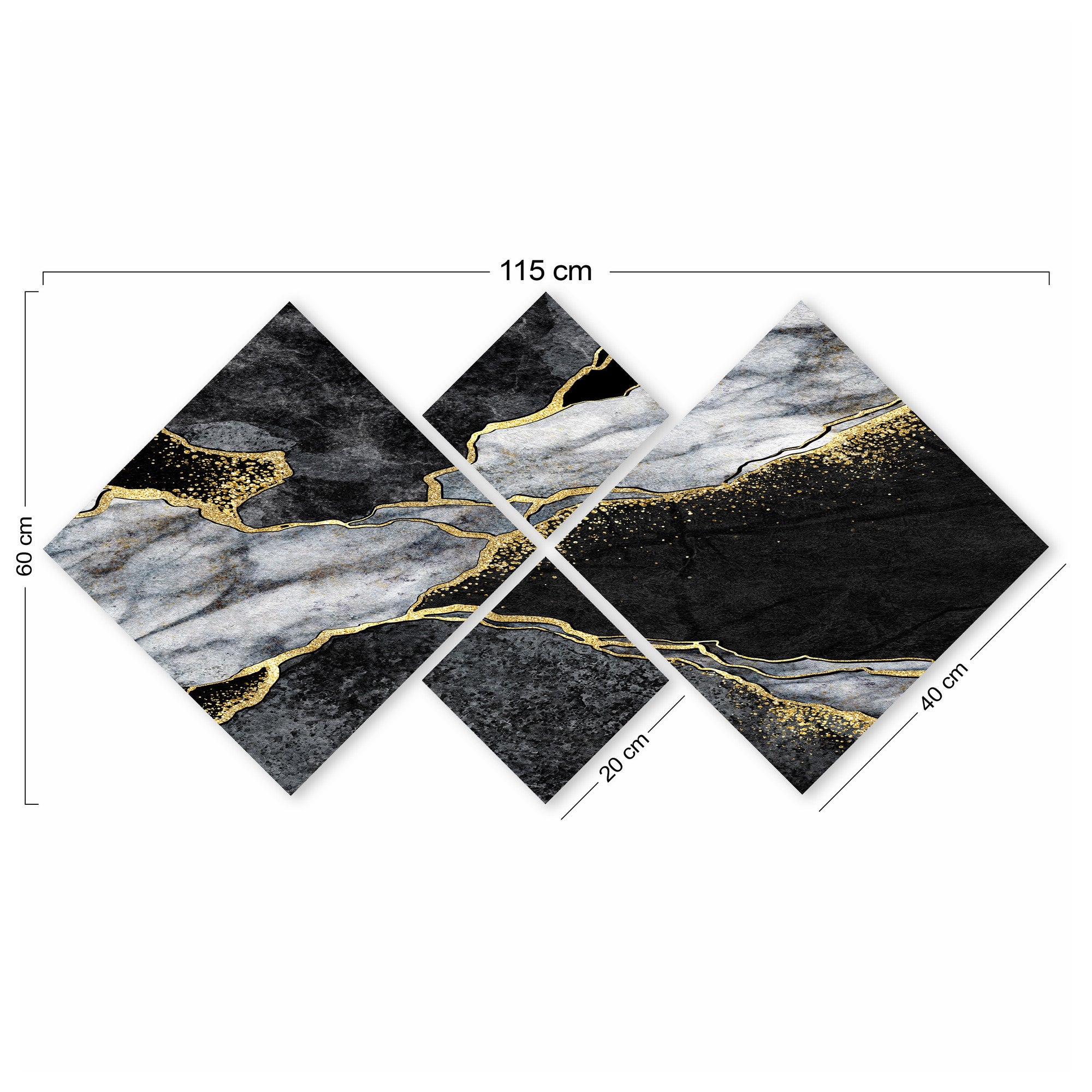 Conjunto Decorativo MDF Multicolor 4 Peças - Impressão UV Premium para Parede