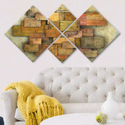 Conjunto Decorativo MDF Multicolor 4 Peças - Impressão UV Premium para Parede