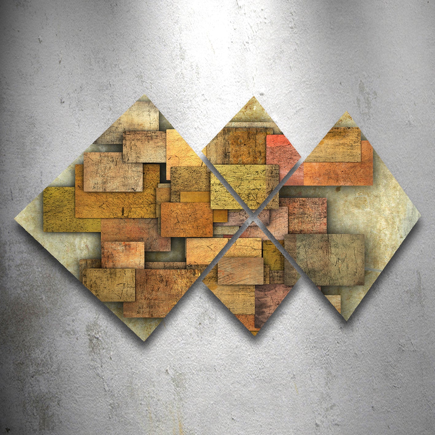 Conjunto Decorativo MDF Multicolor 4 Peças - Impressão UV Premium para Parede