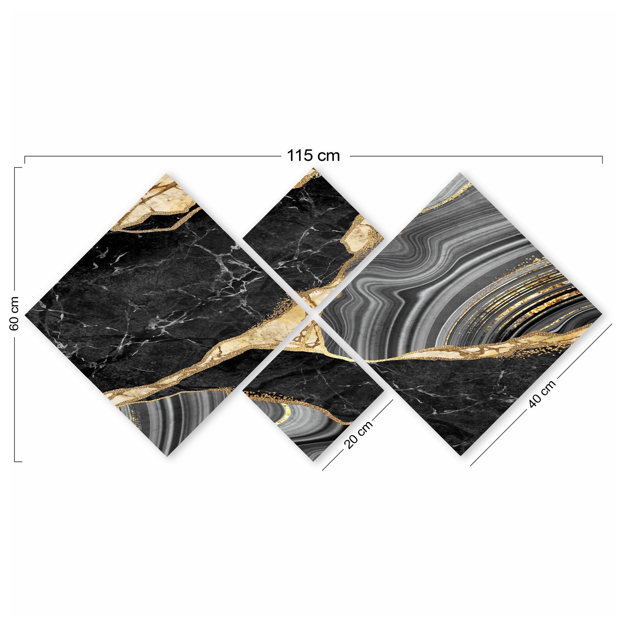 Conjunto Decorativo MDF Multicolor 4 Peças - Impressão UV Premium para Parede