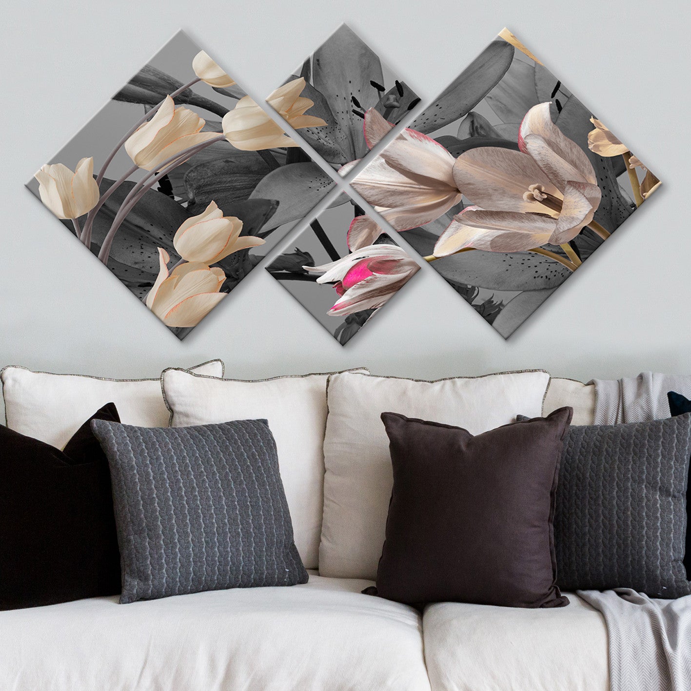 Conjunto Decorativo MDF Multicolor 4 Peças - Impressão UV Premium para Parede