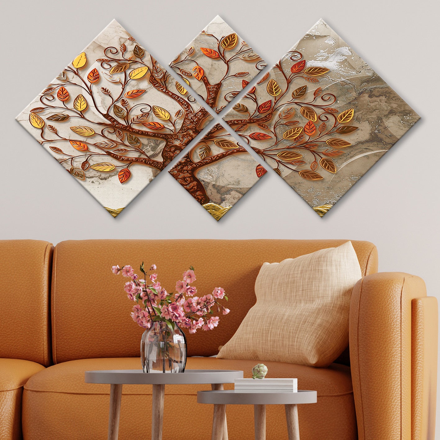 Conjunto Decorativo MDF Multicolor 4 Peças - Impressão UV Premium para Parede