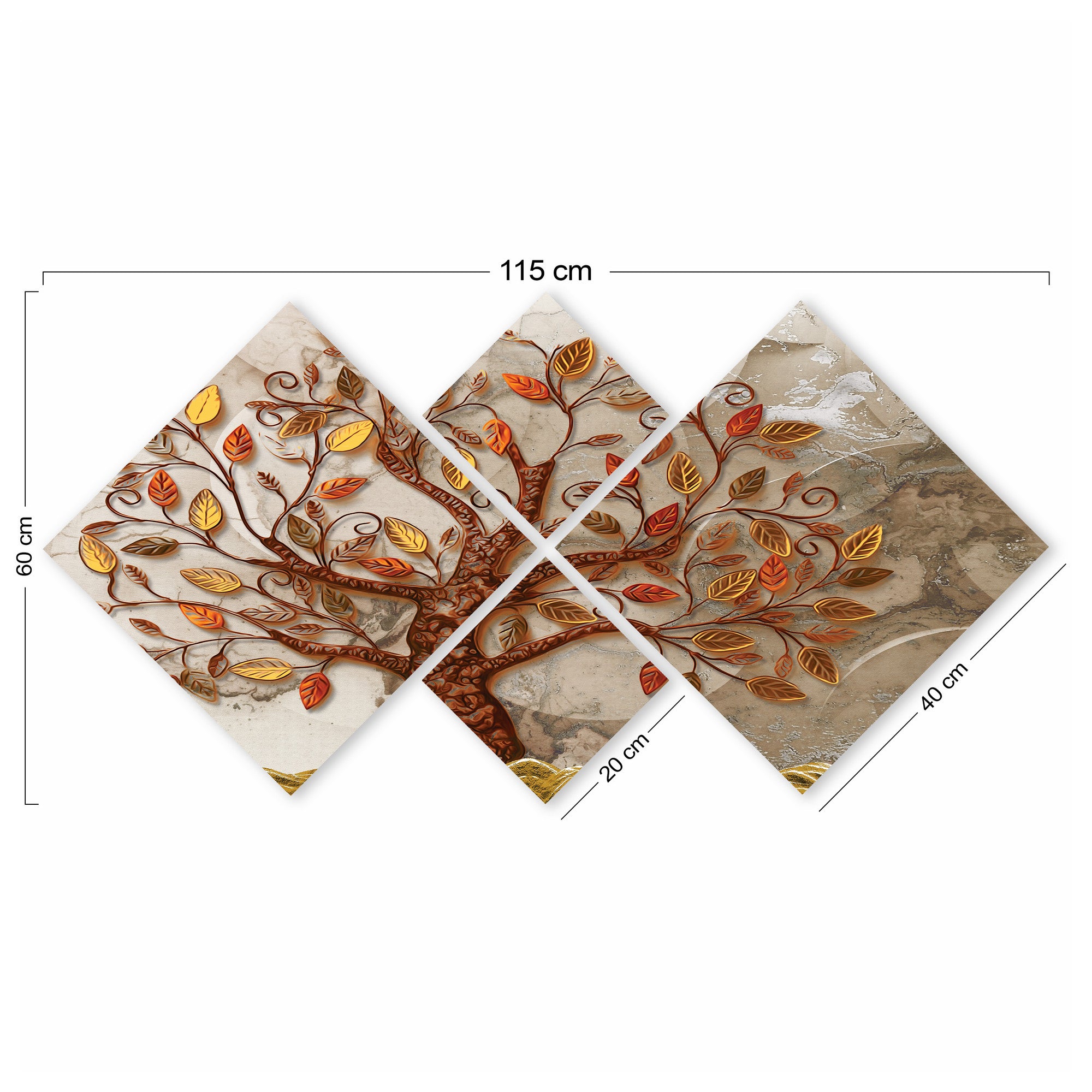 Conjunto Decorativo MDF Multicolor 4 Peças - Impressão UV Premium para Parede