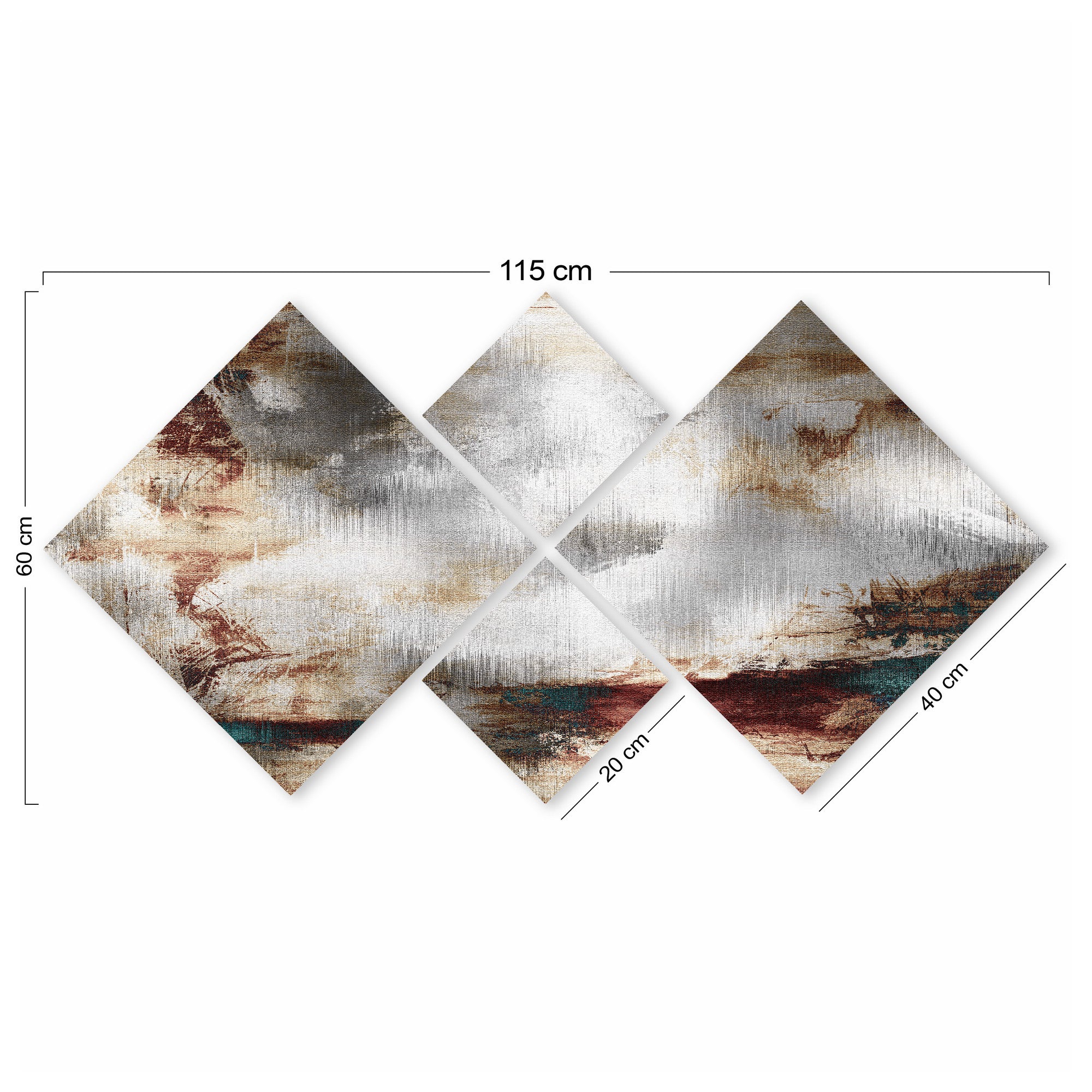 Conjunto Decorativo MDF Multicolor 4 Peças - Impressão UV Premium para Parede