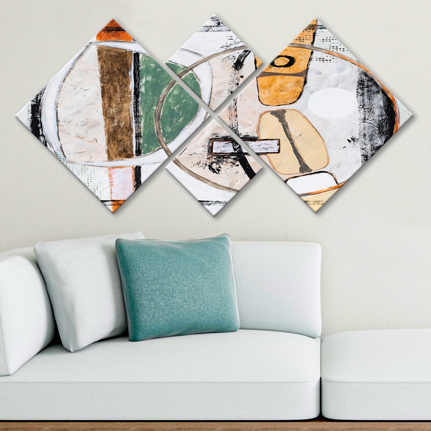 Conjunto Decorativo MDF Multicolor 4 Peças - Impressão UV Premium para Parede