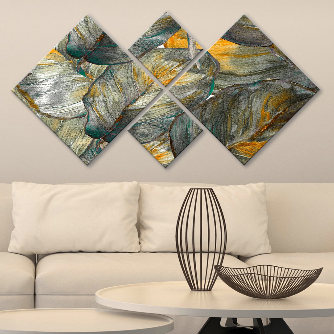 Conjunto Decorativo MDF Multicolor 4 Peças - Impressão UV Premium para Parede