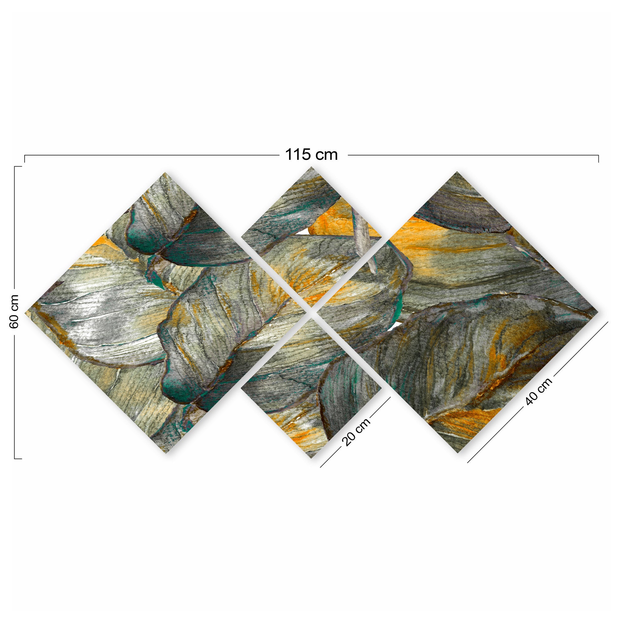 Conjunto Decorativo MDF Multicolor 4 Peças - Impressão UV Premium para Parede