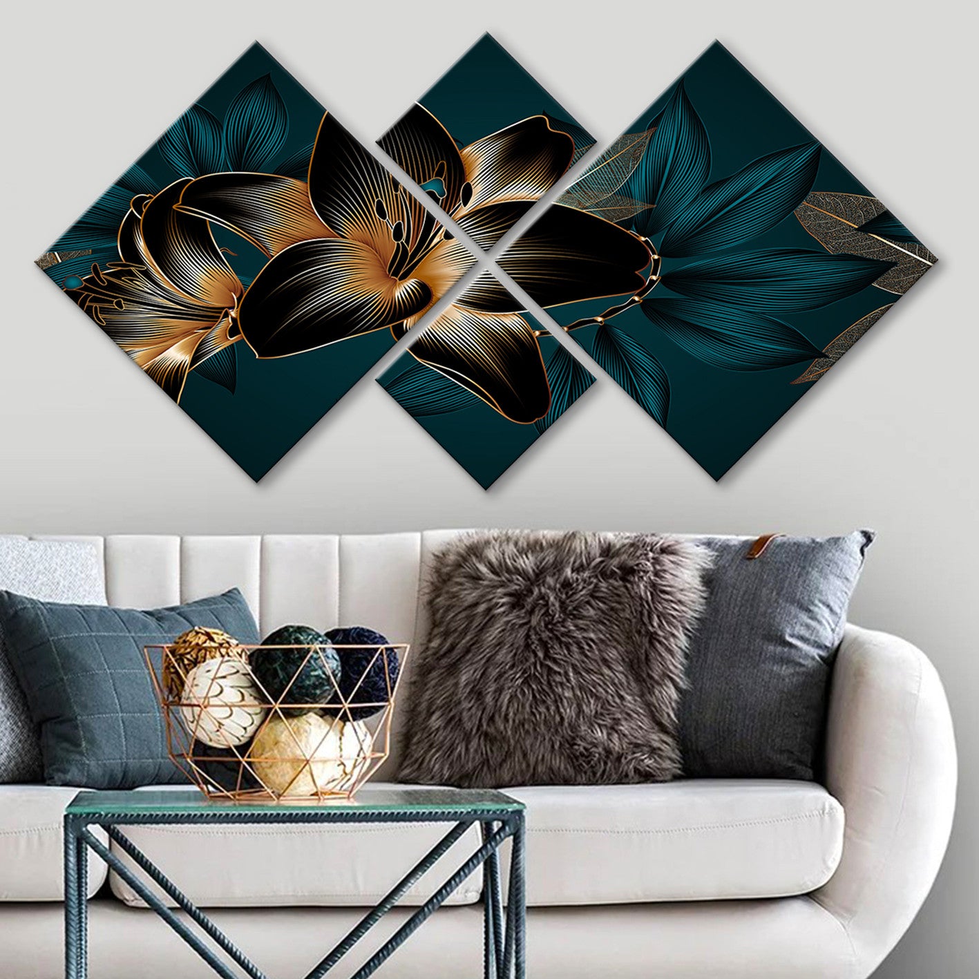 Conjunto Decorativo MDF Multicolor 4 Peças - Impressão UV Premium para Parede
