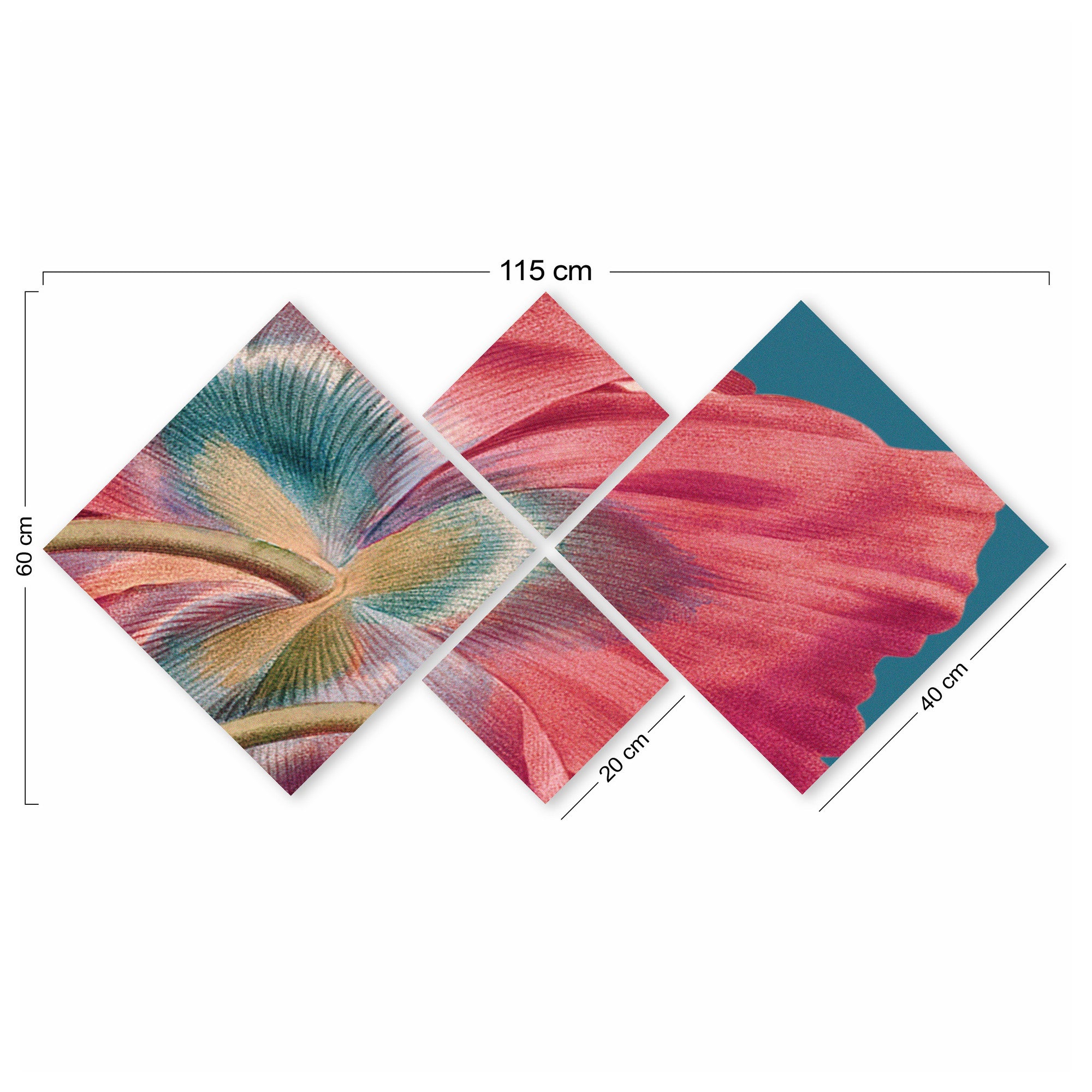 Conjunto Decorativo MDF Multicolor 4 Peças - Impressão UV Premium para Parede