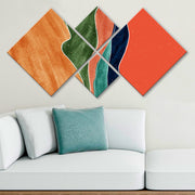 Conjunto Decorativo MDF Multicolor 4 Peças - Impressão UV Premium para Parede