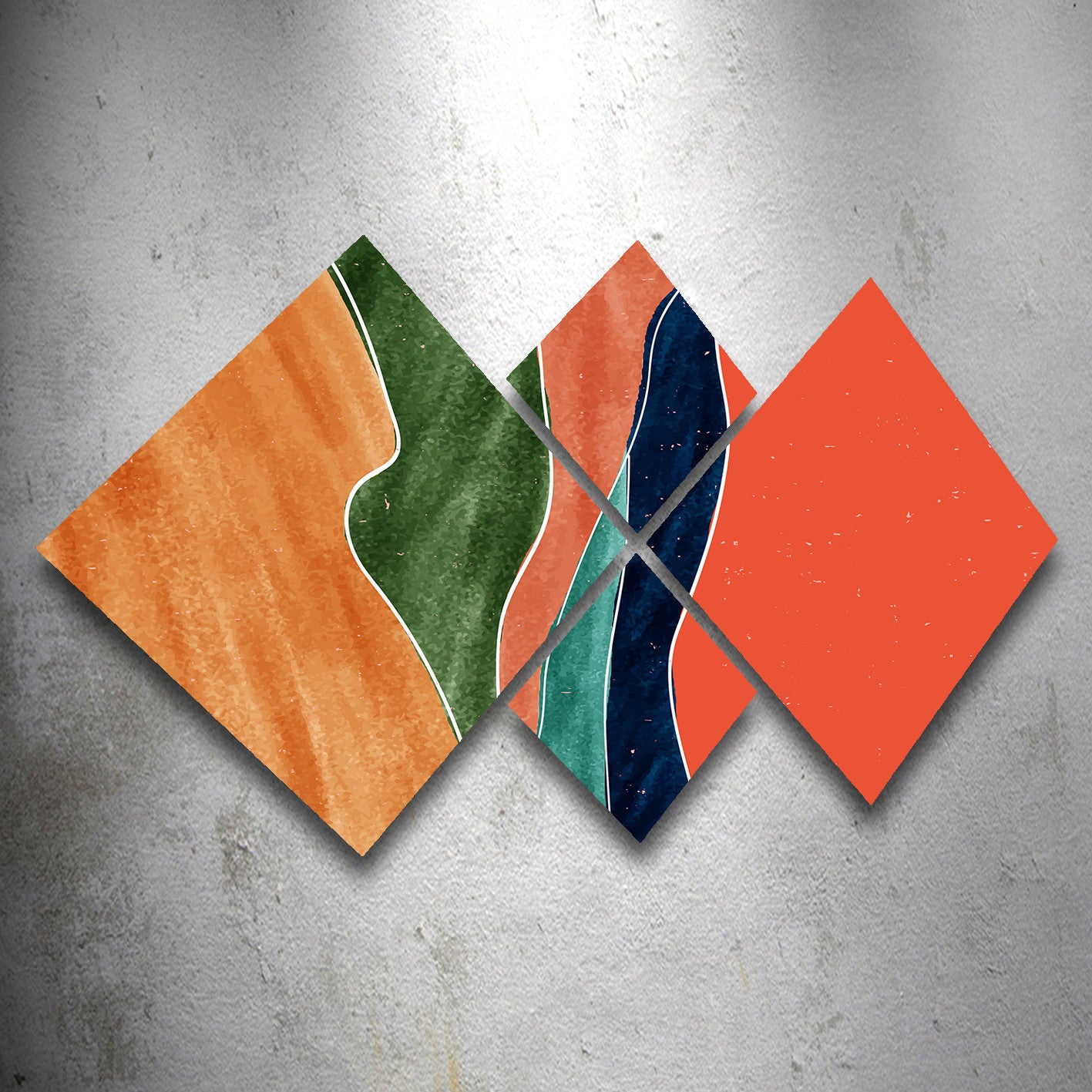 Conjunto Decorativo MDF Multicolor 4 Peças - Impressão UV Premium para Parede